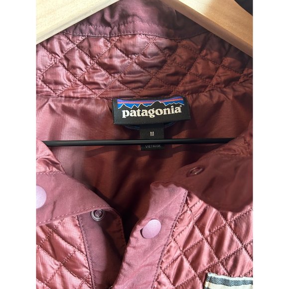 Patagonia Mixed Snap T Jacket Women’s M Drumfire Red Exclusive Diamond Quilt - Picture 4 of 5